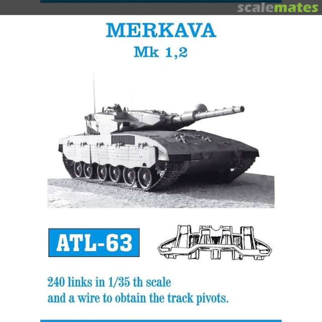 Boxart ATL-63 Merkava Mk.I and II metal tracks ATL-63 Friulmodel