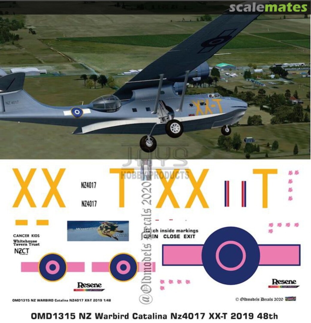 Boxart Warbird - Catalina NZ4017 XX-T OMD1315 Oldmodels Decals