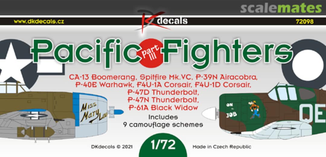 Boxart Pacific Fighters Part III 72098 DK Decals