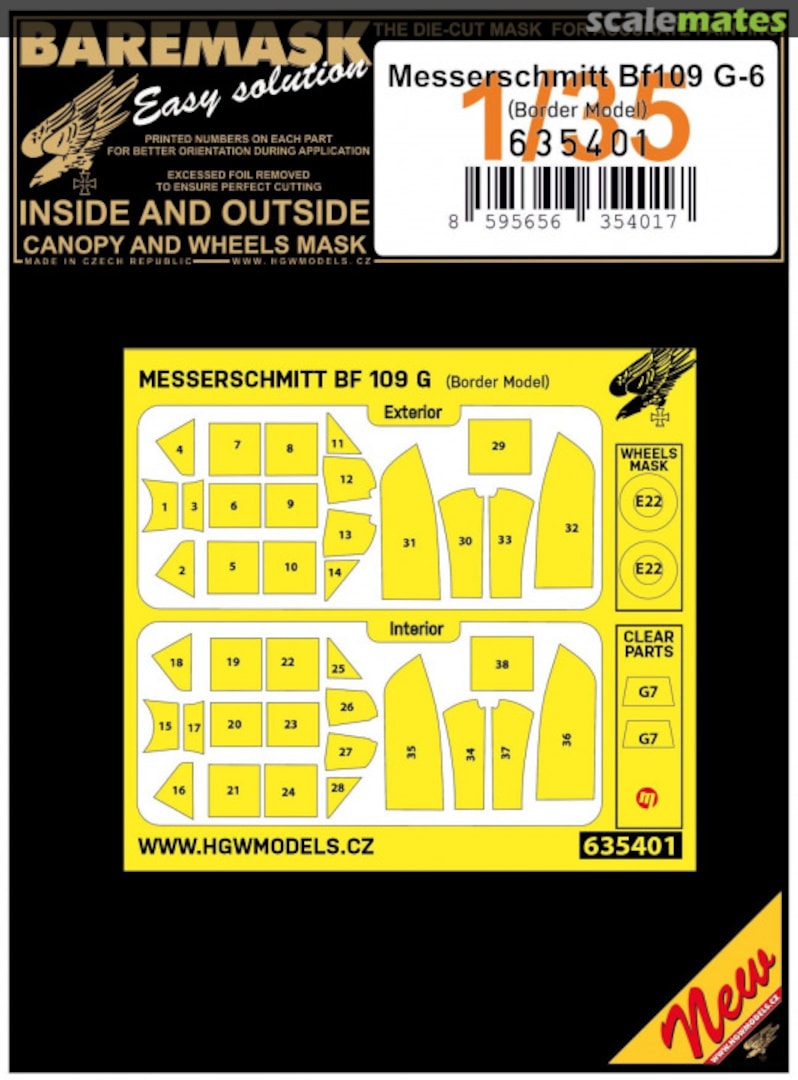 Boxart Bf109G-6 - Masks 635401 HGW Models