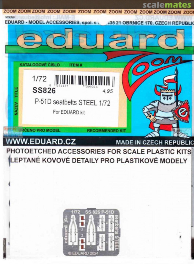 Boxart P-51D Seatbelts STEEL EDUARD SS826 Eduard