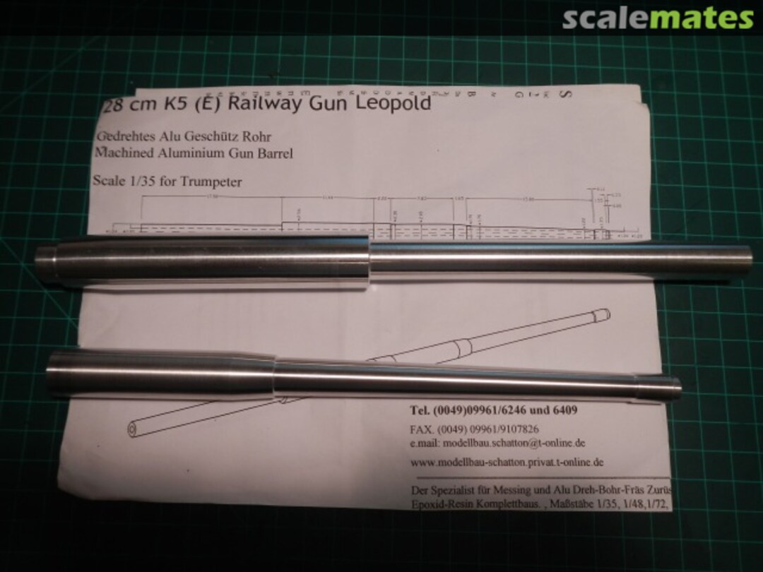 Boxart 28cm K5(E) Rohr (für Trumpeter) 3510 Schatton Modellbau