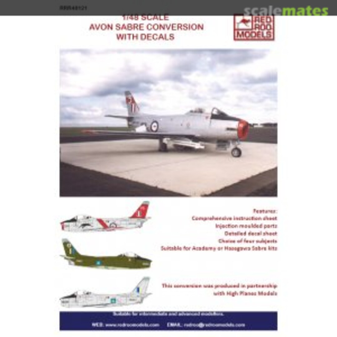 Boxart Avon Sabre Conversion with Decals RRR48121 Red Roo Models