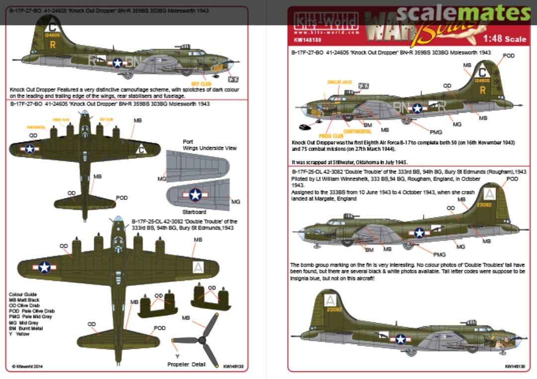 Boxart B-17F Flying Fortress KW148130 Kits-World