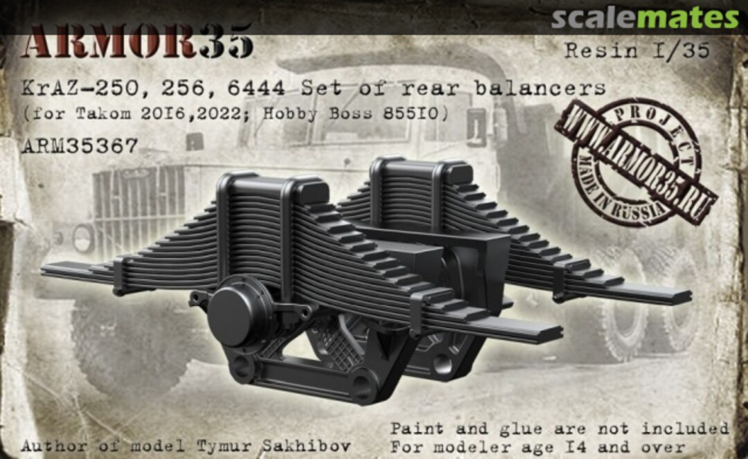 Boxart KrAZ-250,256,6444 Set of rear balancers ARM35367 Armor35