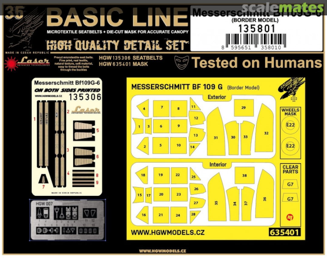 Boxart Bf109G-6 - Seat Belts 135801 HGW Models