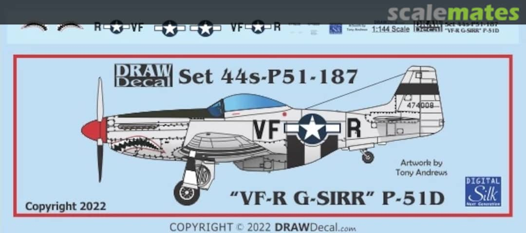 Boxart “N51RR / G-SIRR” P-51D 44-P51-187 Draw Decal