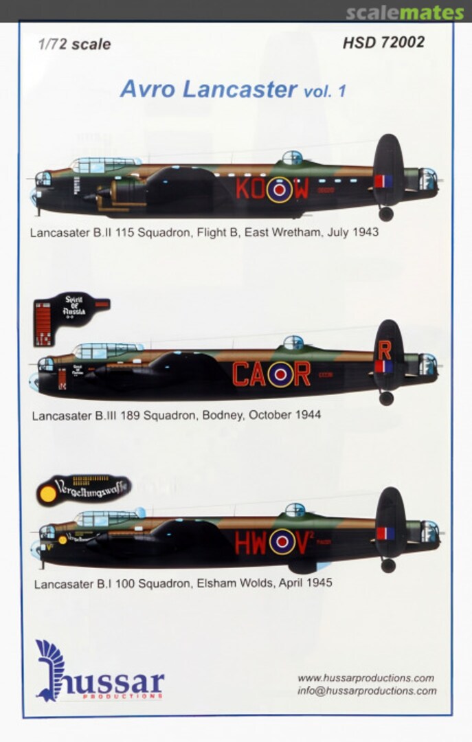 Boxart Avro Lancaster Vol.1 HSD 72002 Hussar Productions