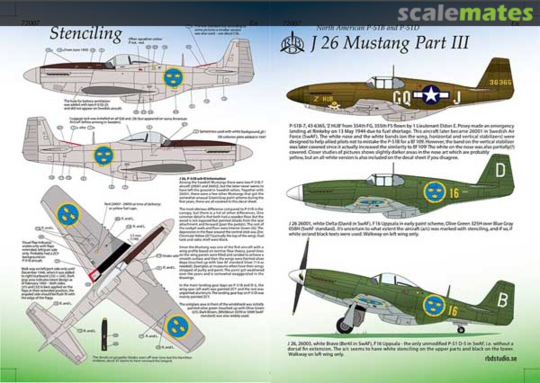 Boxart J 26 Mustang Part III 72007 RB Decals