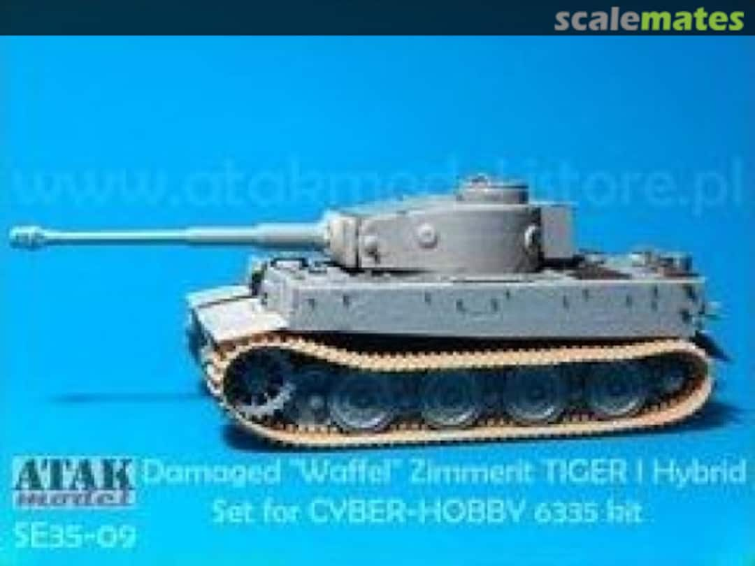 Boxart Damaged Waffel Zimmerit Tiger I Hybrid ~Dragon~ SE35-09 Atak Model