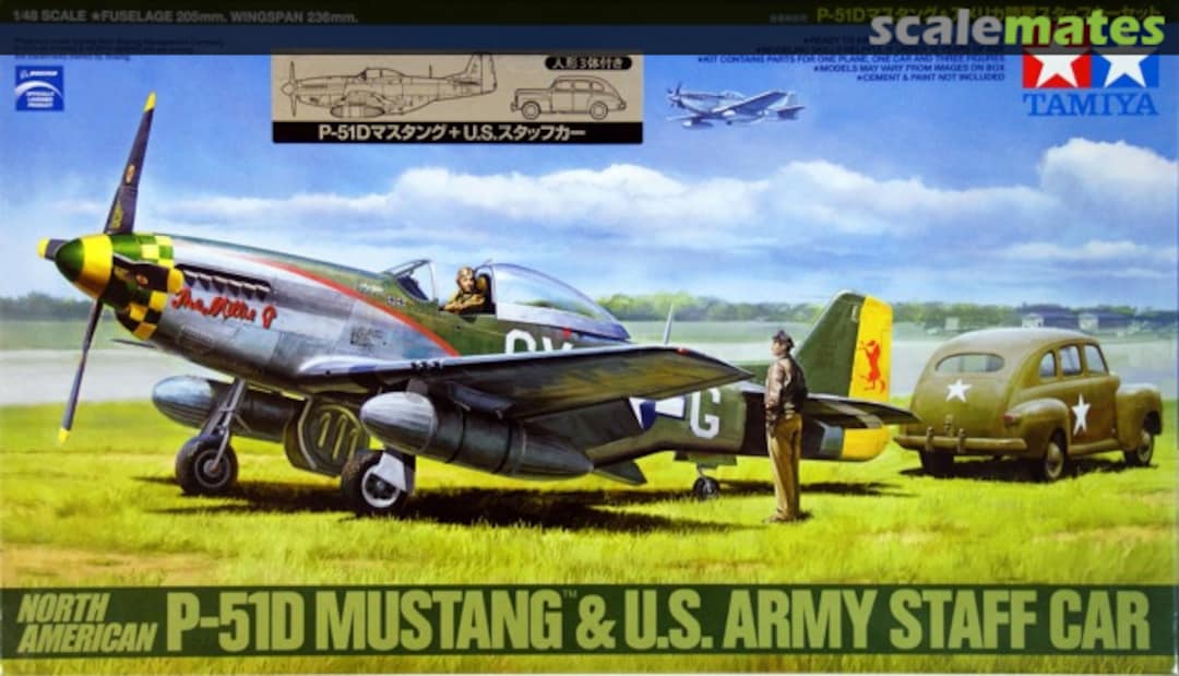 Boxart P-51D Mustang & U.S. Army Staff Car 89732 Tamiya