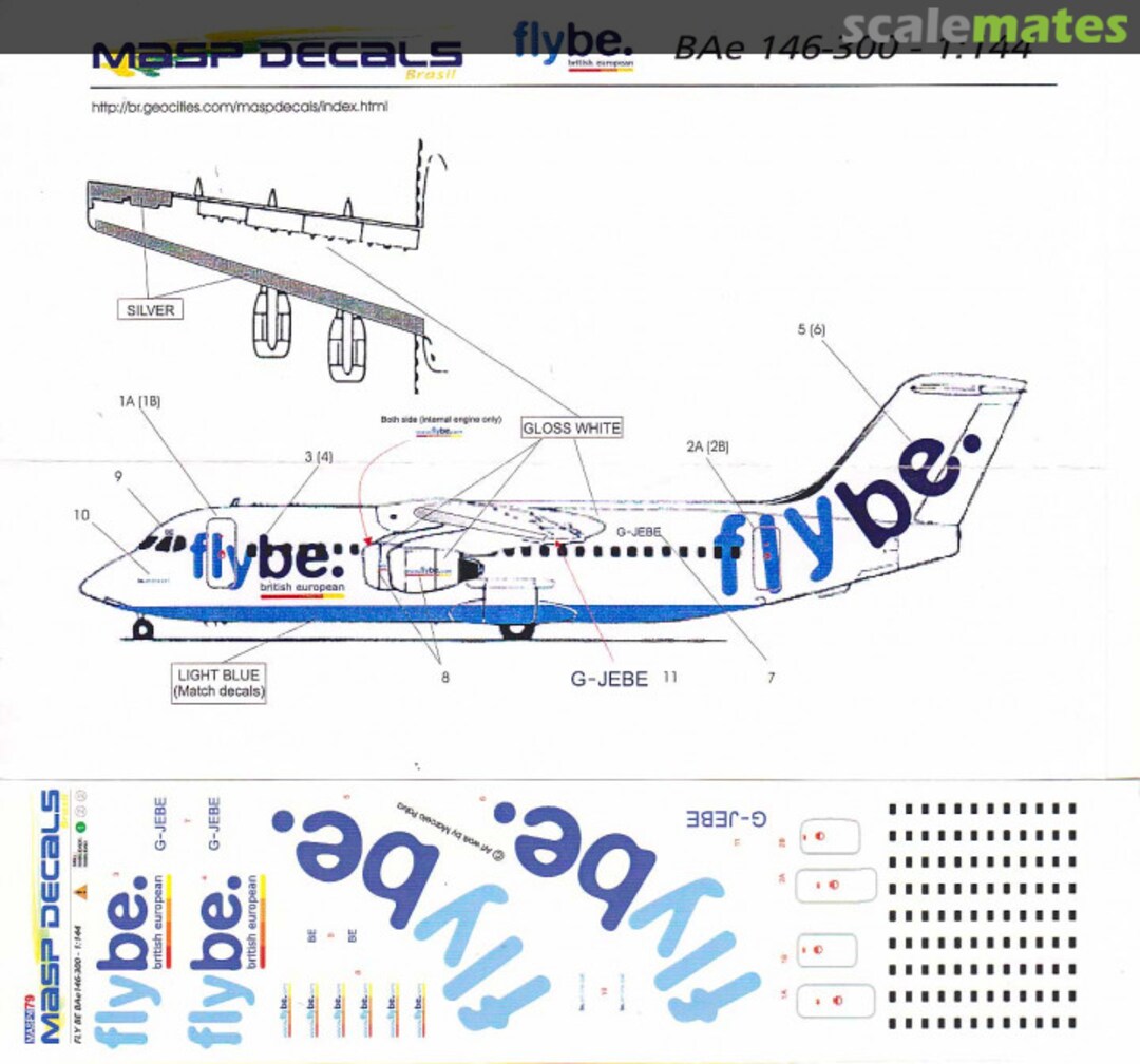 Boxart Flybe BAe 146-300 MASP479 MASP Decals