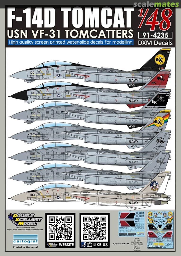 Boxart F-14D Tomcat 91-4235 DXM Decals