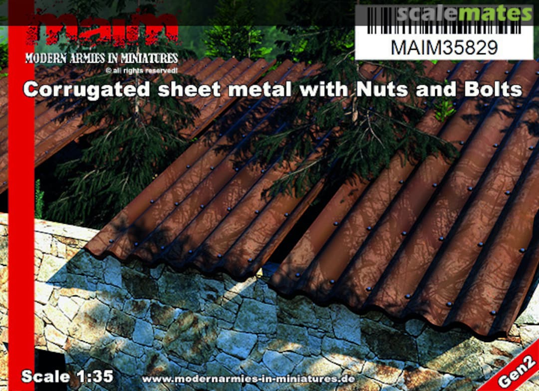 Boxart Corrugated sheet metal with Nuts and Bolts MAIM35829 MAiM