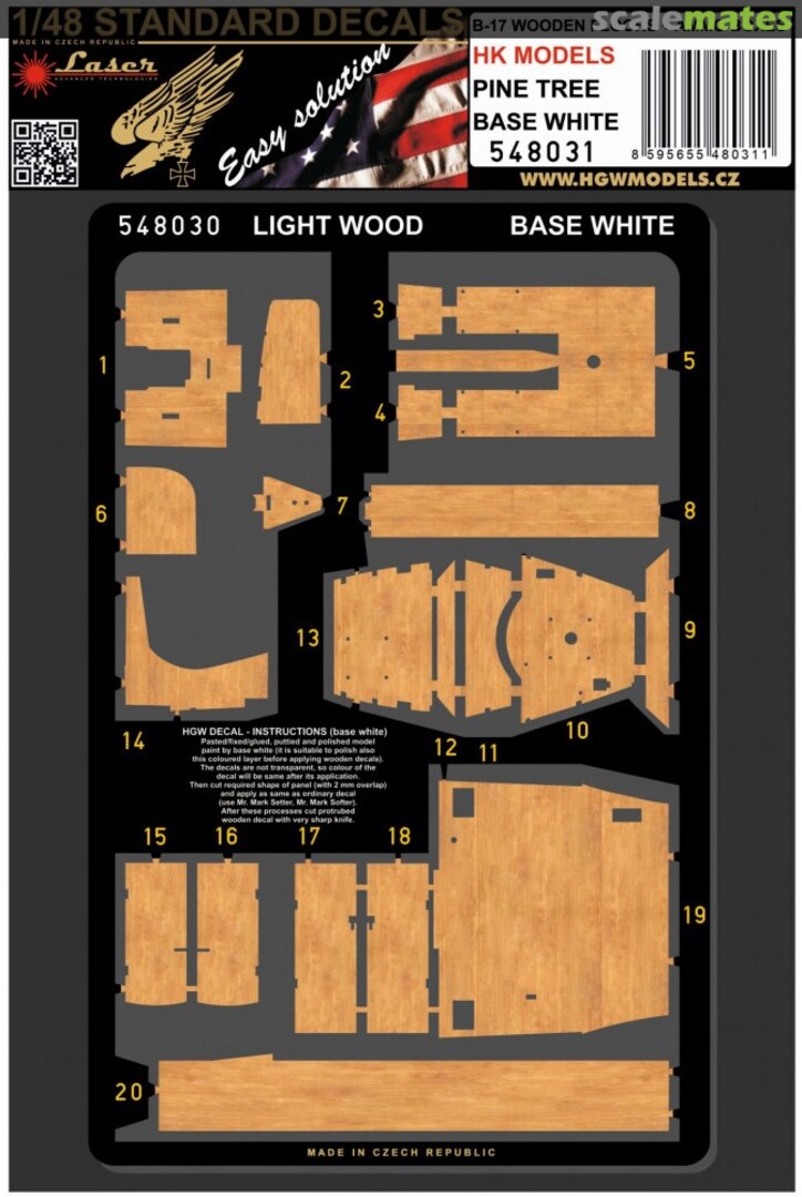 Boxart Holzdecals Pine Tree - B-17 (HK Models) 548031 HGW Models