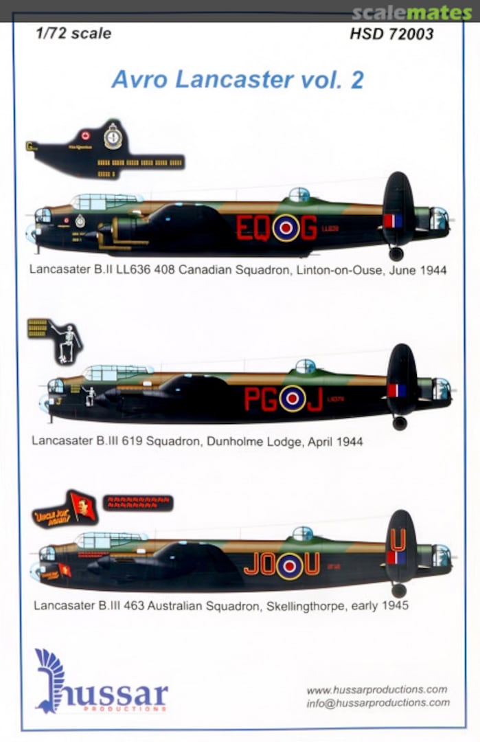 Boxart Avro Lancaster Vol.2 HSD 72003 Hussar Productions