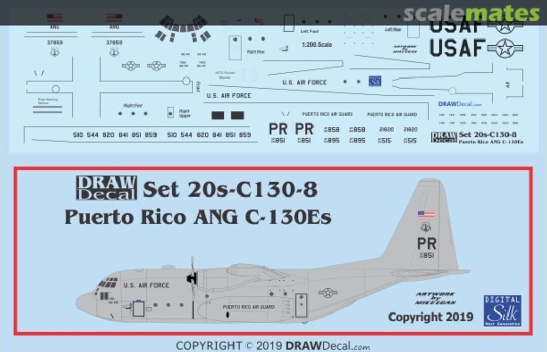 Boxart Puerto Rico Air National Guard C-130s 20-C130-8 Draw Decal