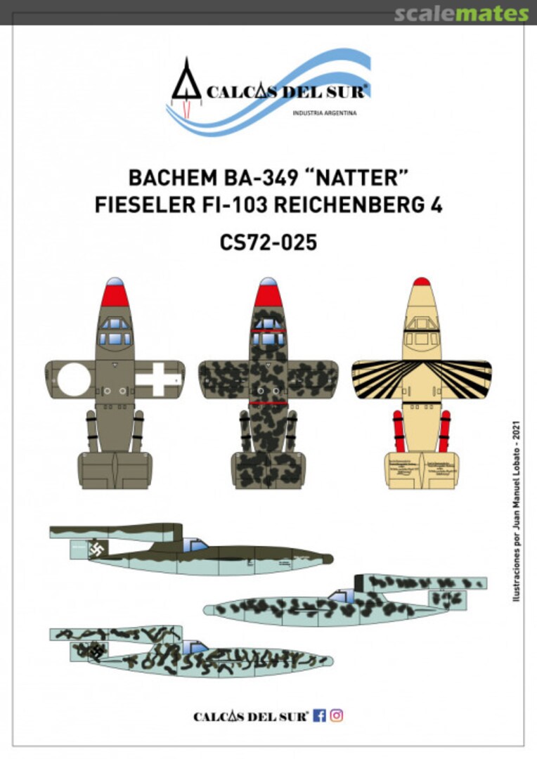 Boxart Bachem BA-349 Natter Fieseler FI-103 Reichenberg 4 CS72-025 Calcas del Sur