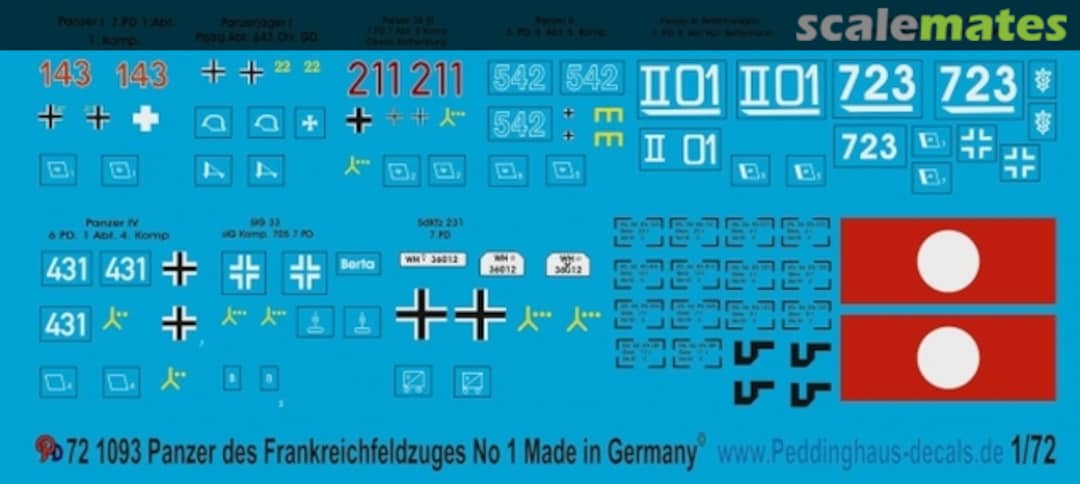 Boxart Panzer des Frankreichfeldzuges Teil 1 EP 1093 Peddinghaus-Decals