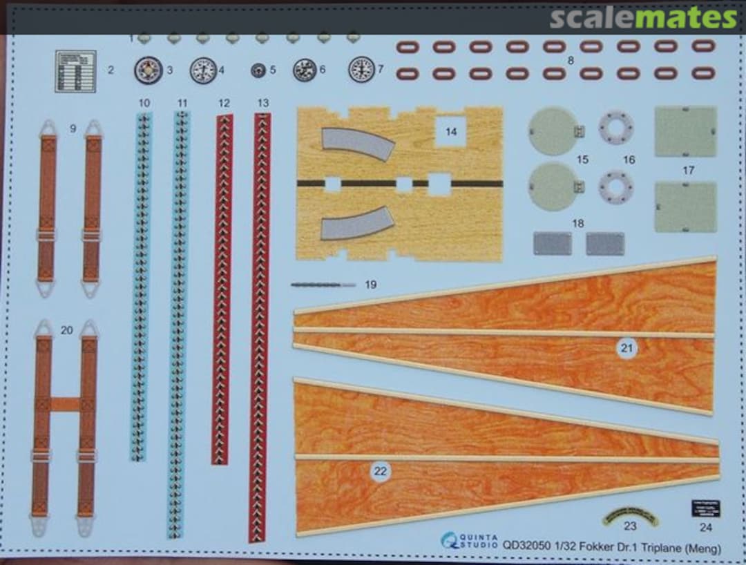 Contents Fokker Dr.1 interior 3D decals QD32050 Quinta Studio