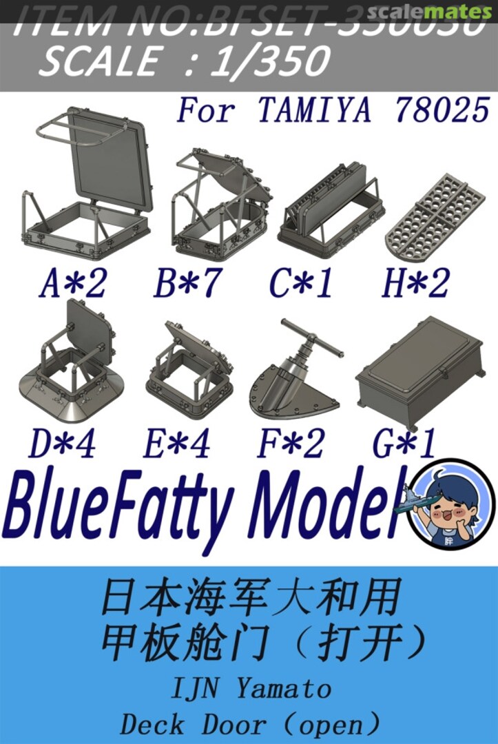 Boxart IJN Yamato Deck Doors (open) BFSET-350030 BlueFatty Model