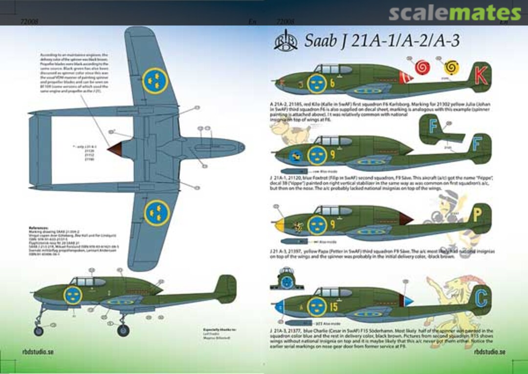 Boxart SAAB J 21A-1/A-2/A-3 72008 RB Decals