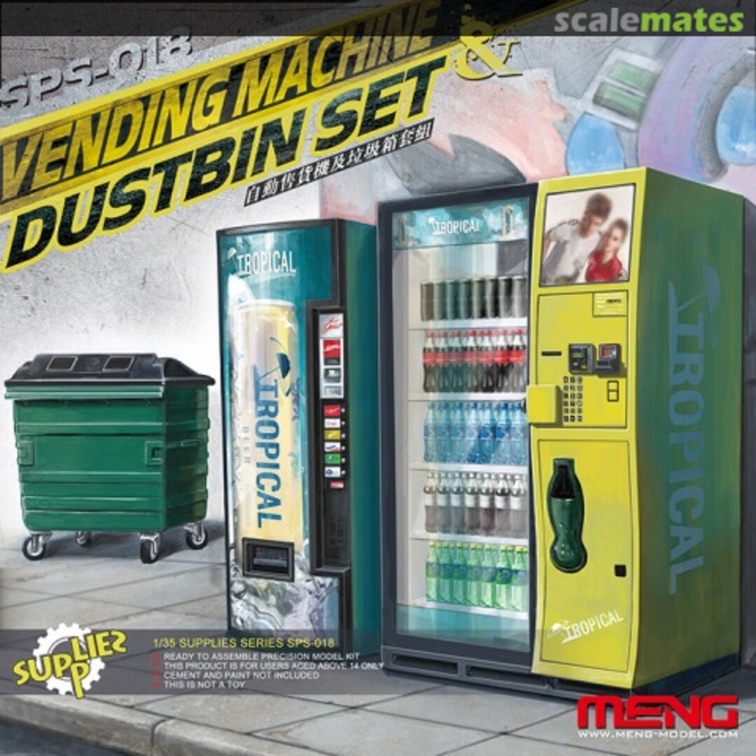 Boxart Vending Machine & Dustbin Set SPS-018 Meng Model