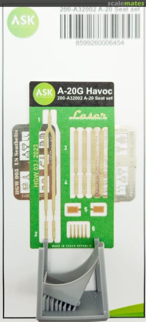 Boxart A-20 Havoc - Seat set 200-A32002 ASK