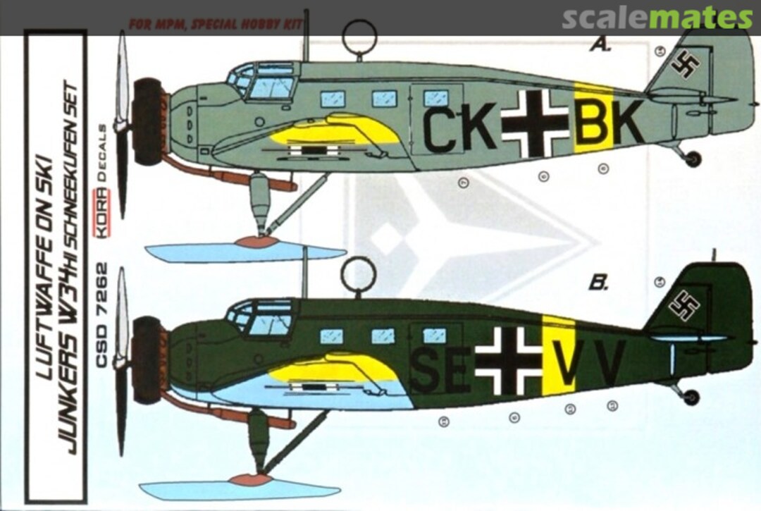 Boxart Junkers W34HI "Schneekufenset" CSD7262 Kora Models