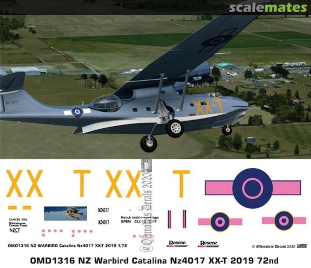 Boxart Warbird - Catalina NZ4017 XX-T OMD1316 Oldmodels Decals