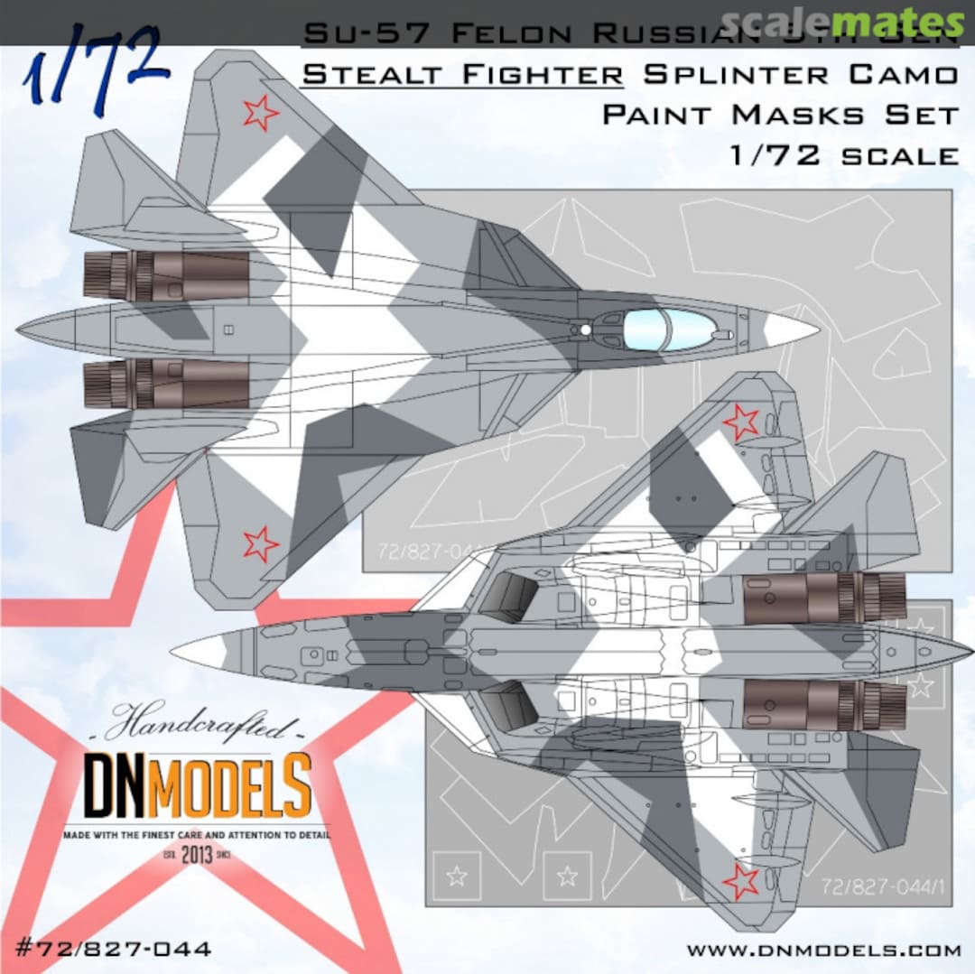 Boxart Su-57 Felon Russian 5th Gen Stealth Fighter Splinter Camo Paint Masks Set 72/827-044 DN Models