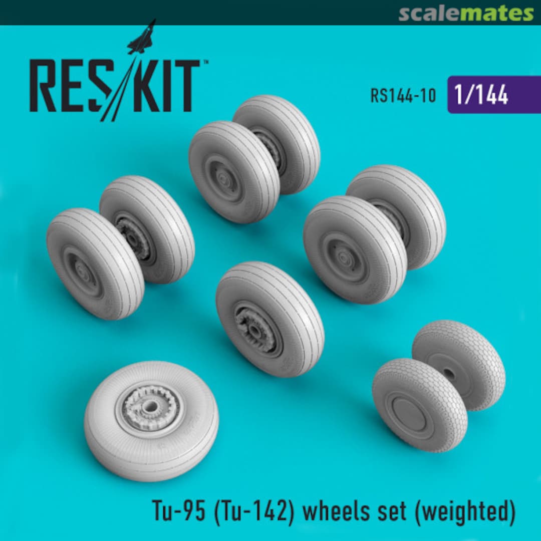 Boxart Tu-95 (Tu-142) wheels set (weighted) RS144-0010 ResKit