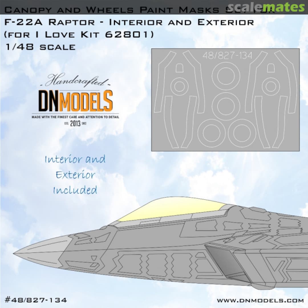 Boxart F-22 Raptor Canopy, HUD & Wheels Paint Masks 48/827-134 DN Models