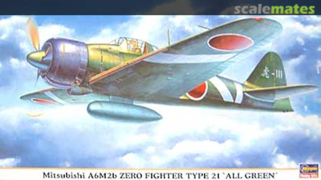 Boxart Mitsubishi A6M2b Zero Fighter Type 21 `All Green´ 09528 Hasegawa