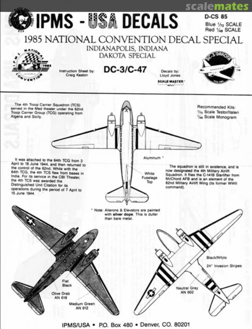 Contents IPMS-USA 1985 Nationals D-CS 85 IPMS USA