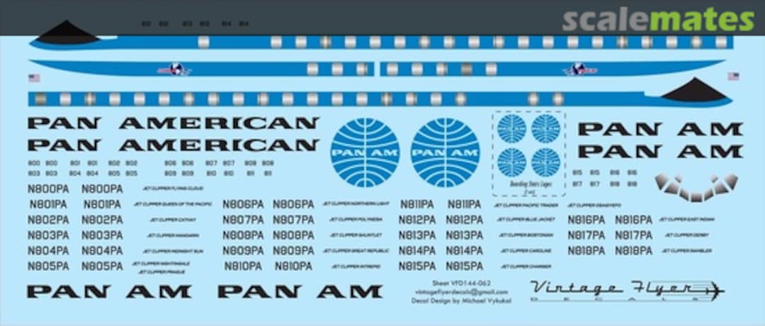 Boxart DC-8 Pan Am (Delivery) VFD144-062 Vintage Flyer Decals