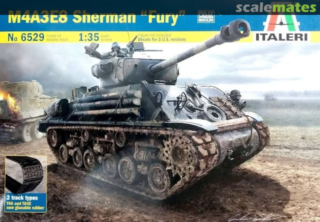 Boxart M4A3E8 Sherman "Fury" 6529 Italeri