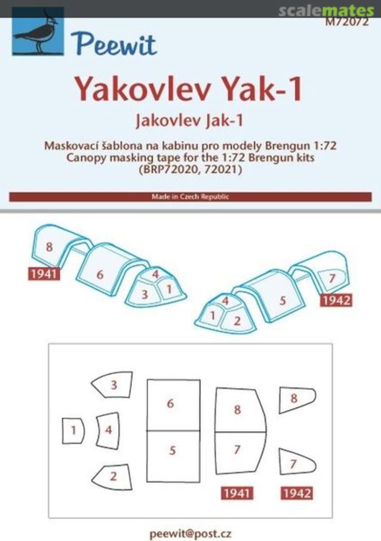 Boxart Yakovlev Yak-1 M72072 Peewit