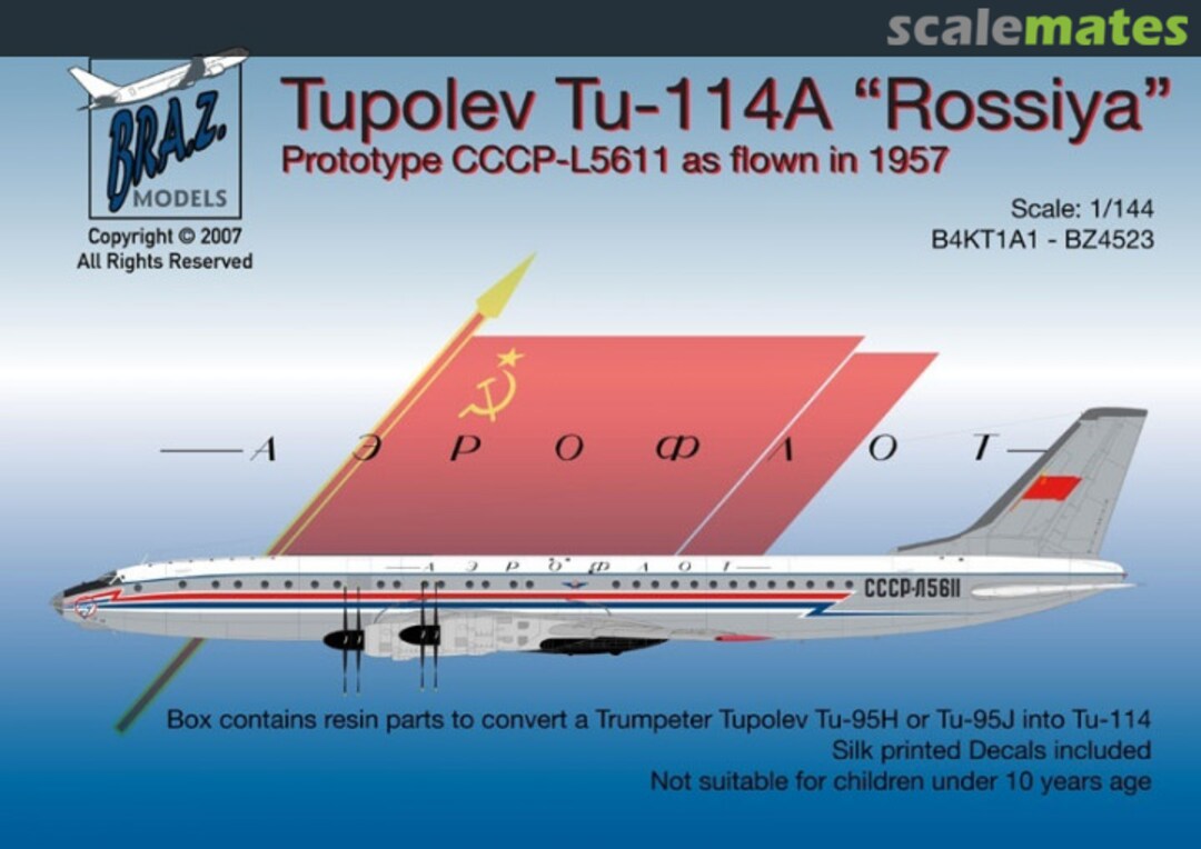 Boxart Tupolev Tu-114A 'Rossiya'  BZ4523 Bra.Z Models