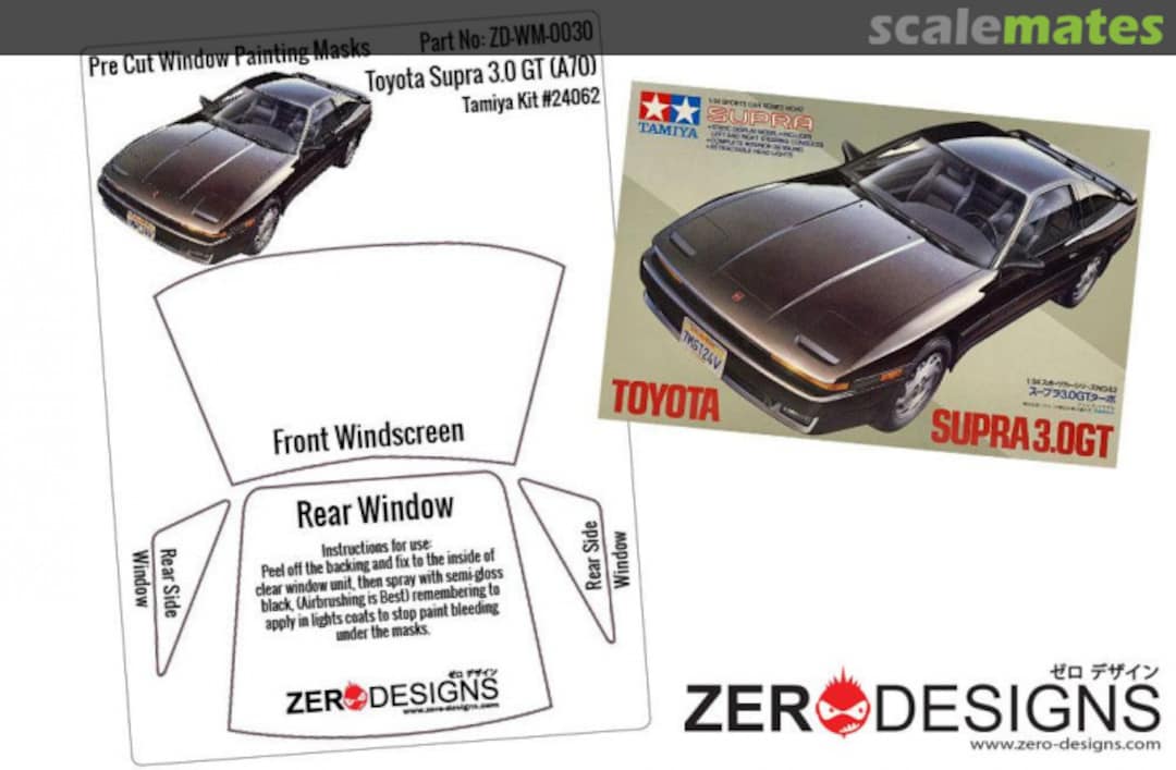 Boxart Toyota Supra 3.0 GT (A70) Pre Cut Window Painting Masks ZD-WM-0030 Zerodesigns