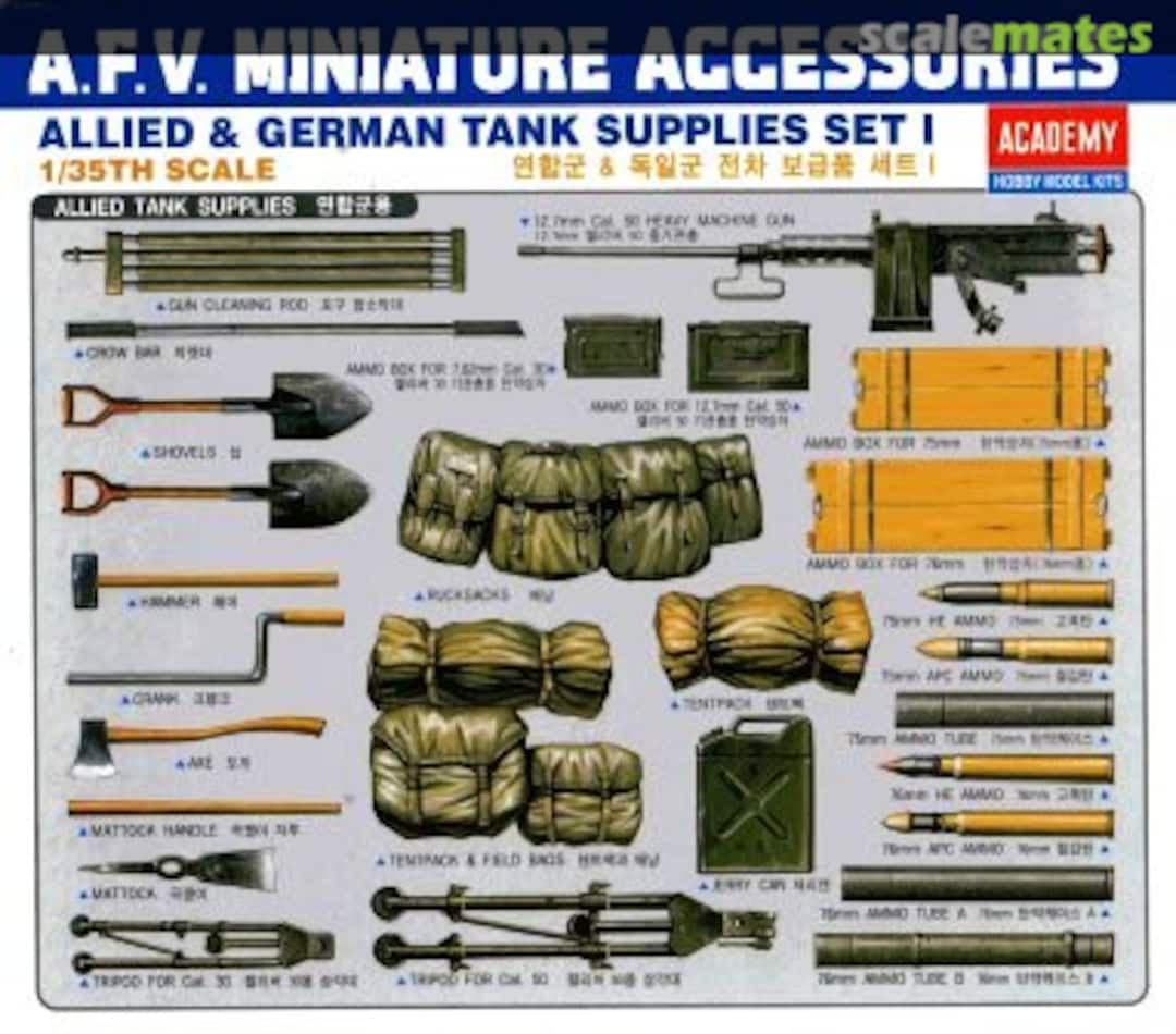 Boxart Allied & German Tank Supplies Set I 1382 Academy