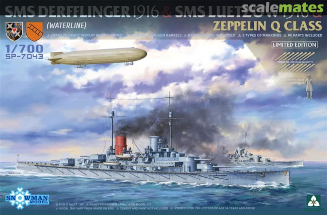 Boxart SMS Derfflinger 1916 + SMS Lützow 1916 + Zeppelin Q-class SP-7043 Takom