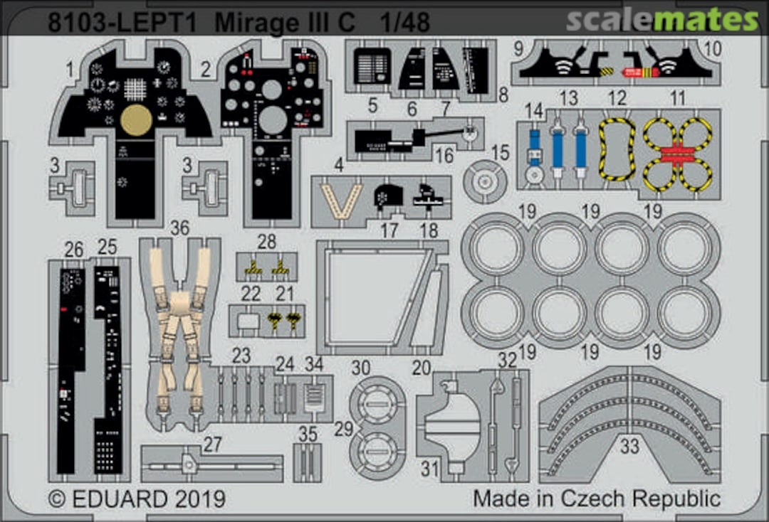 Boxart Mirage IIIC - Detail Set 8103-LEPT Eduard