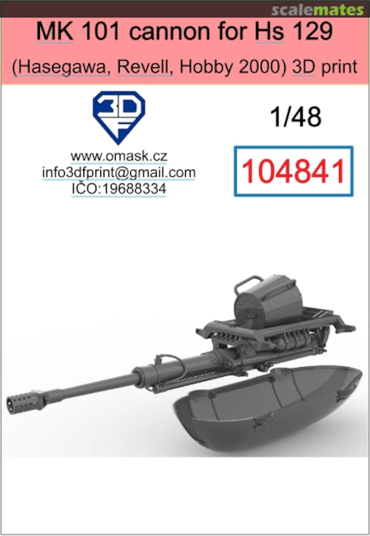 Boxart Mk 101 cannon for Hs129 104841 3DF Print