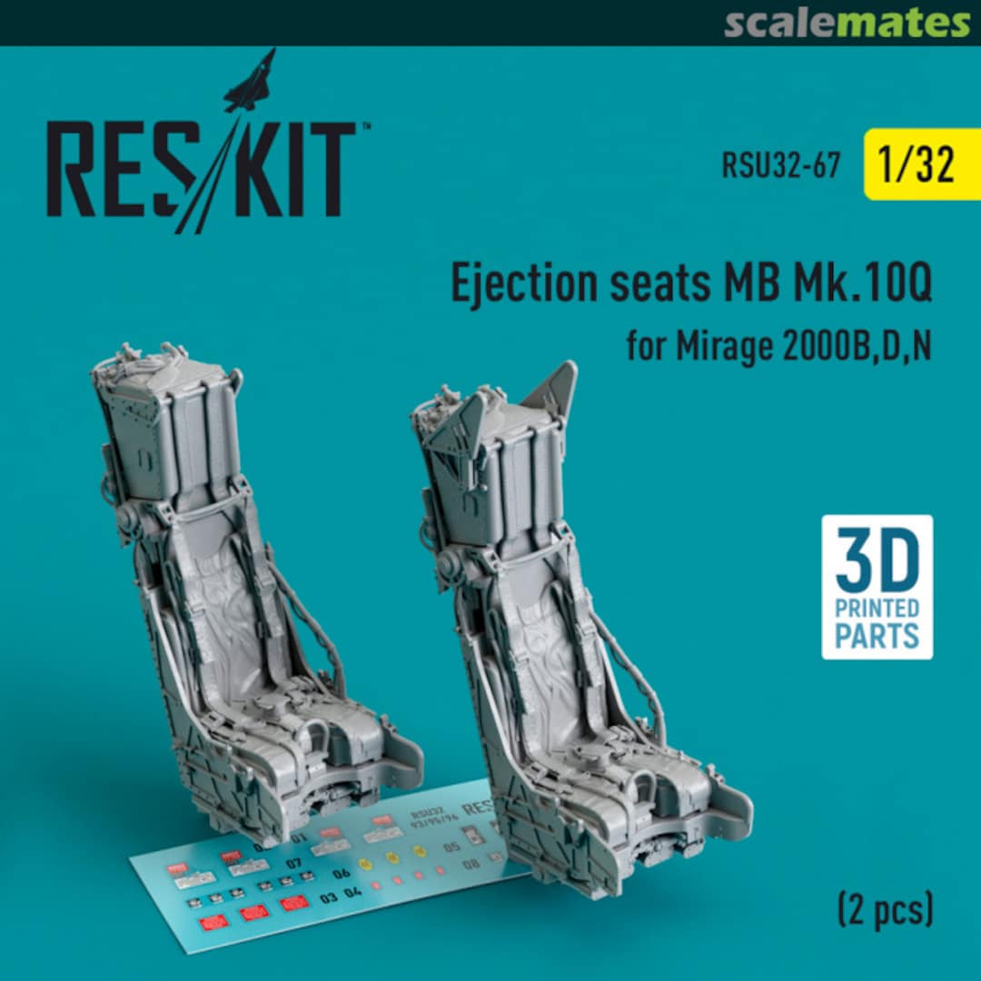 Boxart MB Mk.10Q Ejection seats for Mirage 2000B,D,N (2 pcs) (3D Printed) RSU32-0067 ResKit