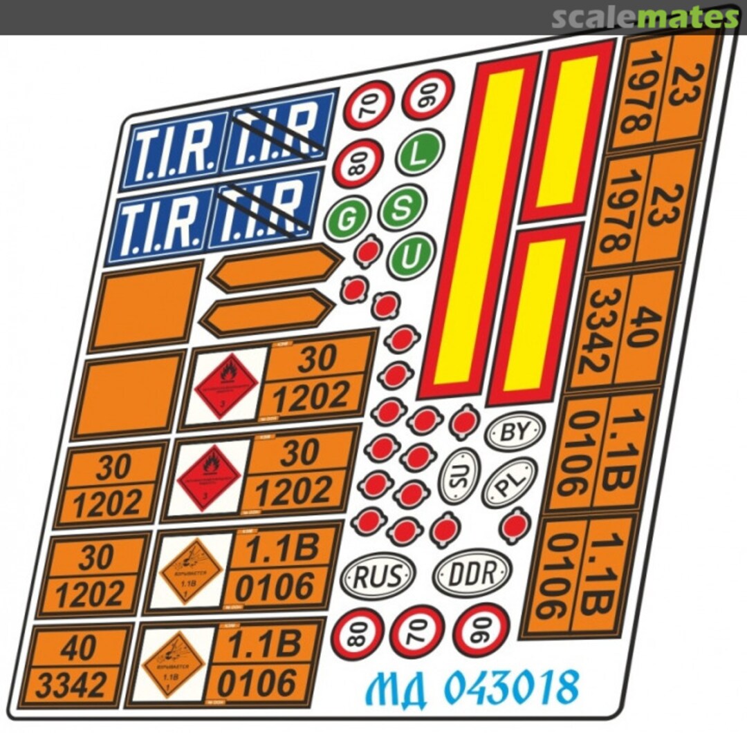 Boxart Truck plates (identification and dangerous goods signs) MD 043018 Microdesign