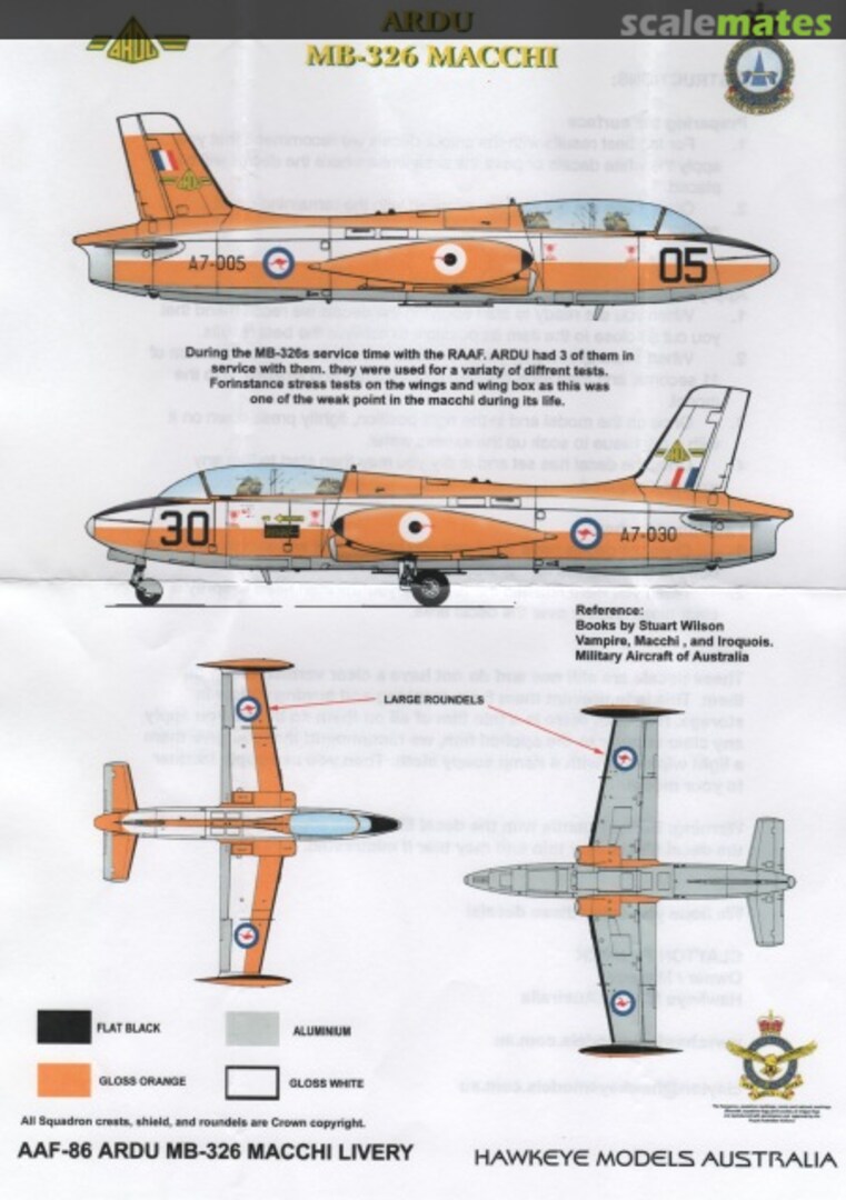 Boxart ARDU MB-326 Macchi AAF-086 Hawkeye Models