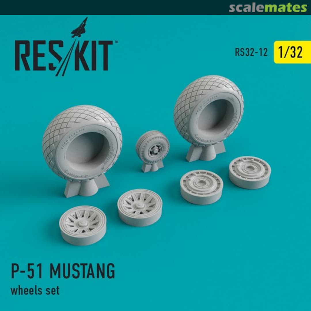 Boxart North American P-51 Mustang wheels set RS32-0012 ResKit