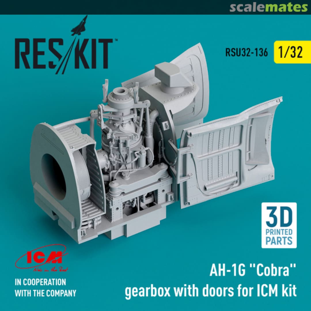 Boxart AH-1G Cobra gearbox with doors (3D Printed) RSU32-0136 ResKit