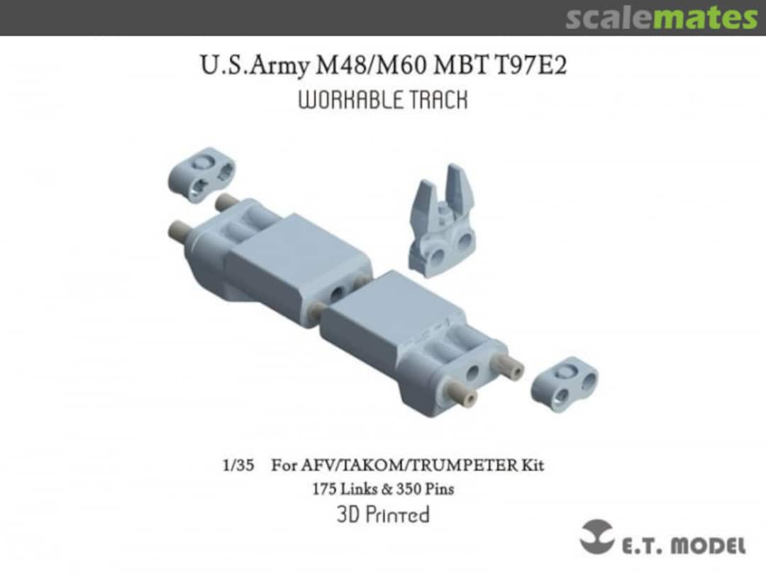 Boxart U.S.Army M48/M60 MBT T97E2 Workable Track (3D Printed) P35-074 E.T. Model